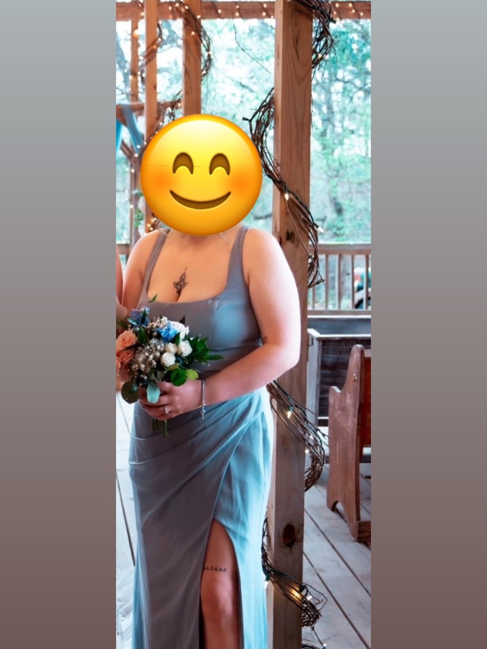 Azazie Dusty Blue Mero Maxi Dress - Picture 6 of 6
